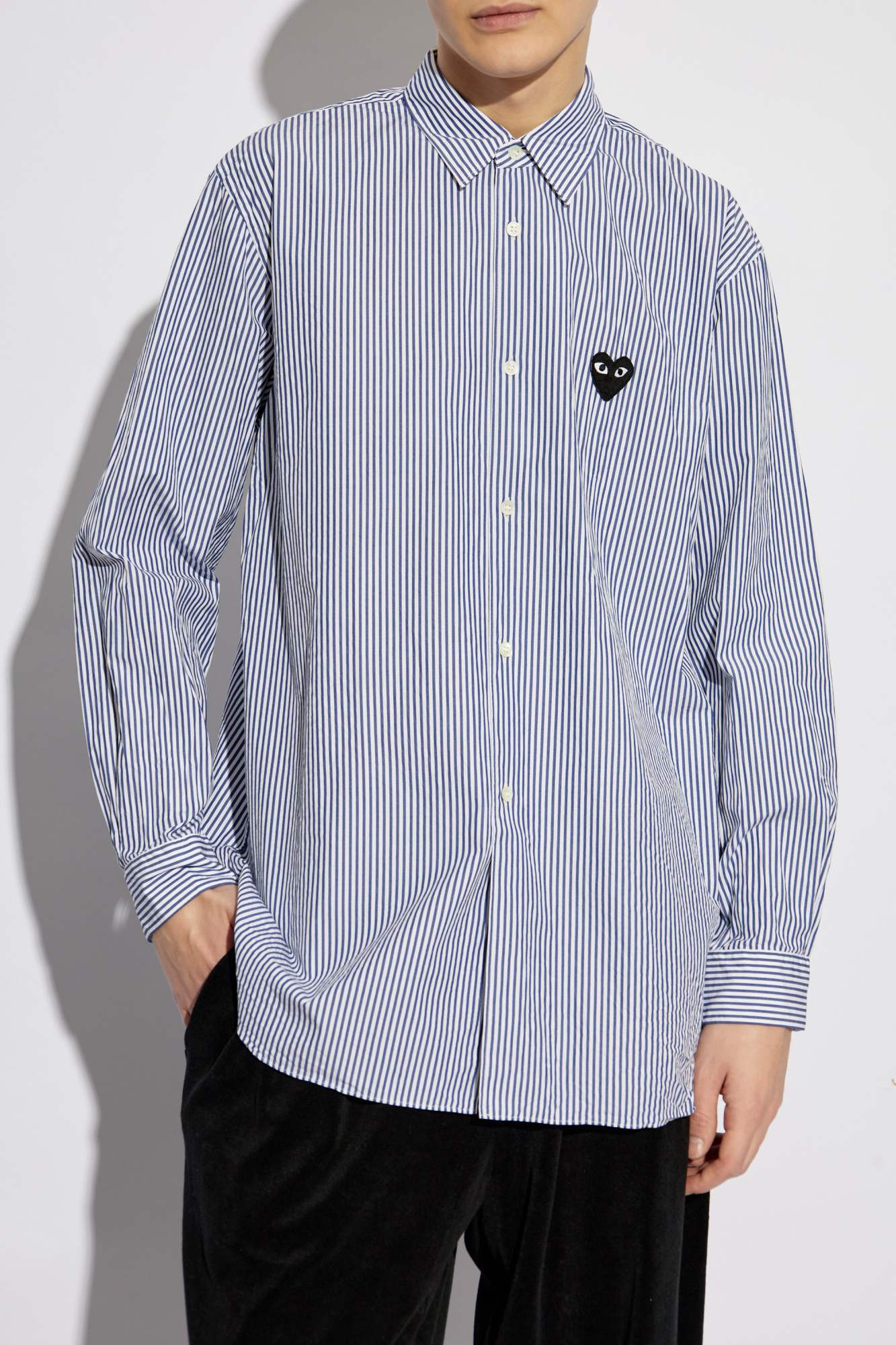 Cdg striped best sale button up